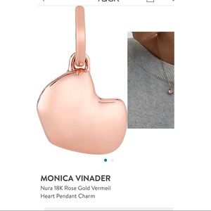 Monica Vinader 18k Rose Gold Vermeil Heart Charm Pendant